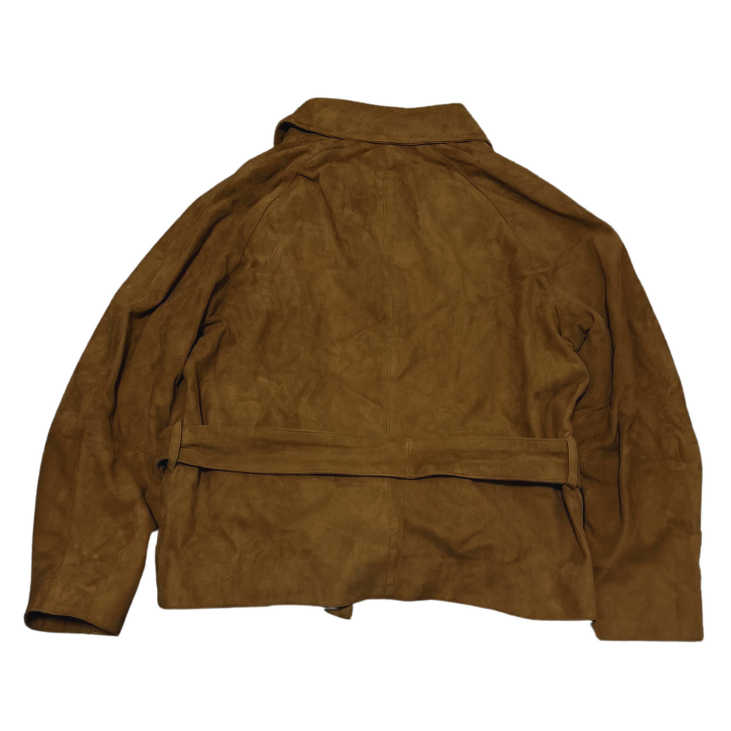 Genuine Suede Belted Jacket - Camel