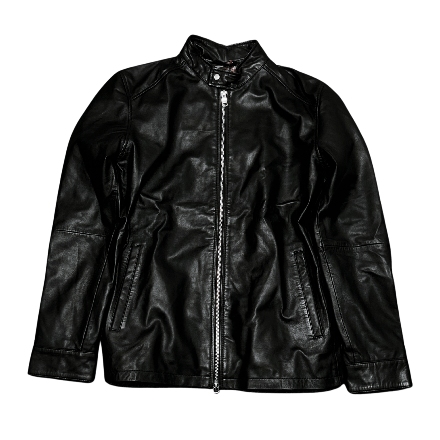 Genuine Leather Motorcycle Jacket - Black - ValentiaClothingMy StoreValentia