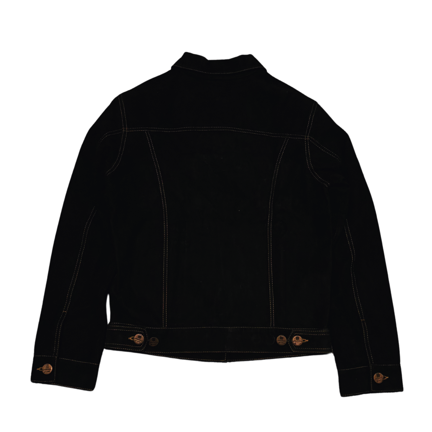 Genuine Suede Trucker Jacket - Navy