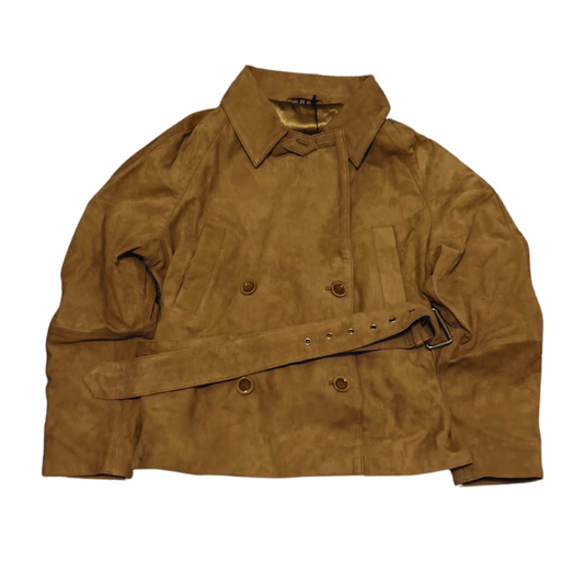 Genuine Suede Belted Jacket - Camel