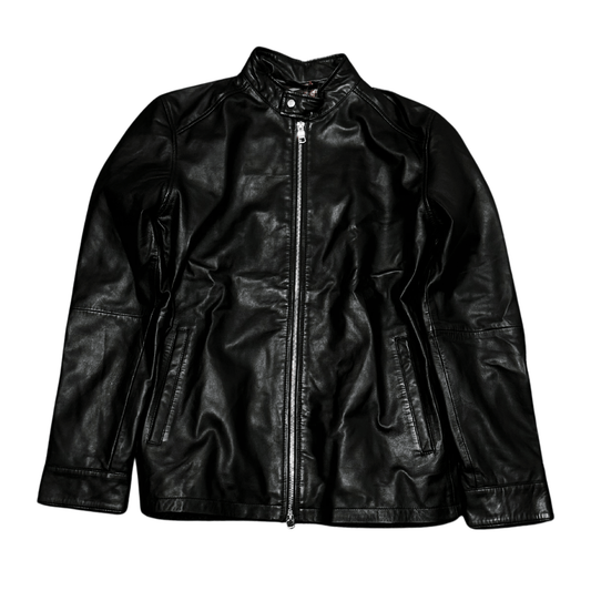 Genuine Leather Motorcycle Jacket - Black - ValentiaClothingMy StoreValentia