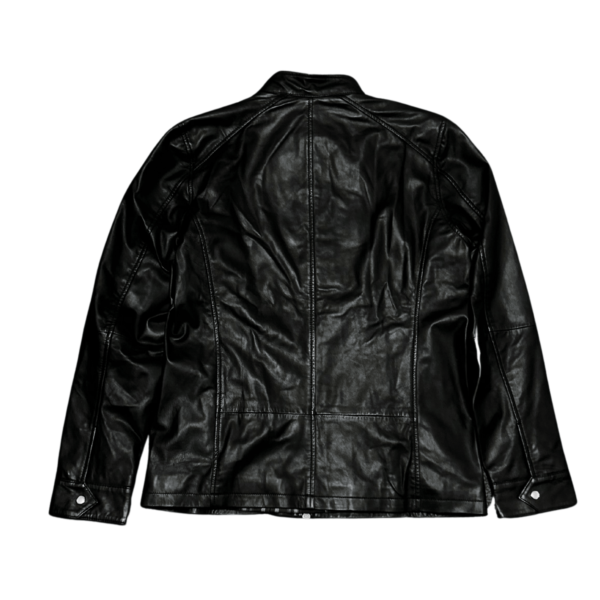 Genuine Leather Motorcycle Jacket - Black - ValentiaClothingMy StoreValentia