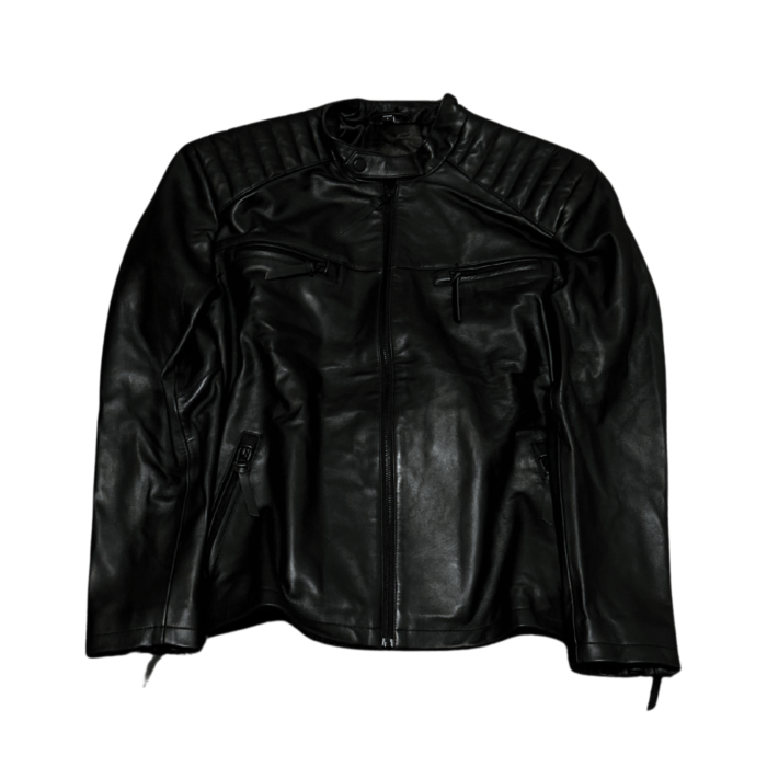 Padded leather jacket